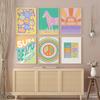 Рамка из цельного дерева в стиле бохо, красочные принты, плакат, ретро-мультфильм, настенное искусство, пастельные цитаты, холст, картина, скандинавская картина, детская комната, офис, украшение для дома