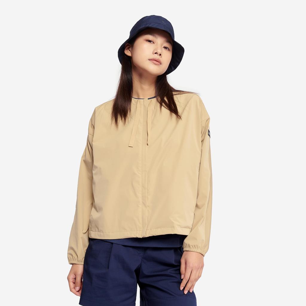 Aigle Official Round Neck Size 34 Women's UV-Cut, Water-Repellent Jacket, OBFBJ42, Beige,