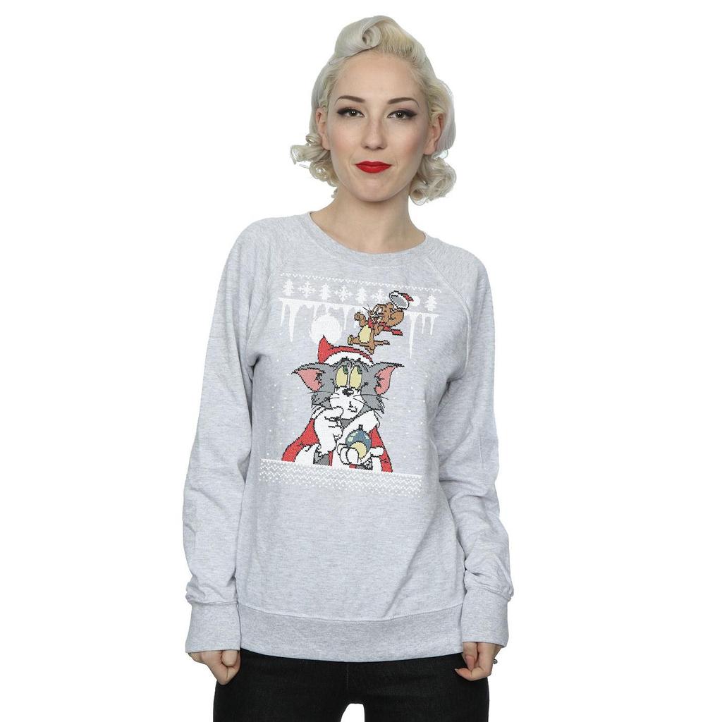 Tom and Jerry Женский/женский свитшот Christmas Fair Isle