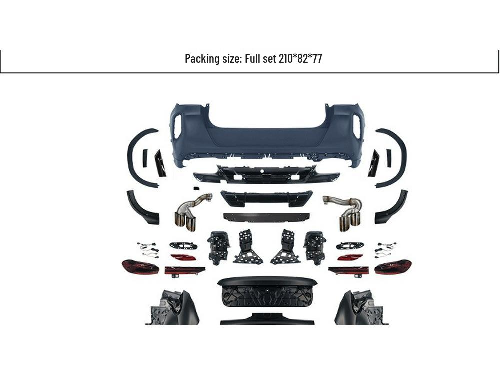 BMW E71 to G06-X6M Conversion Kit: Front/Rear Bumpers, Headlight Brackets, Fenders, and Engine Hood.