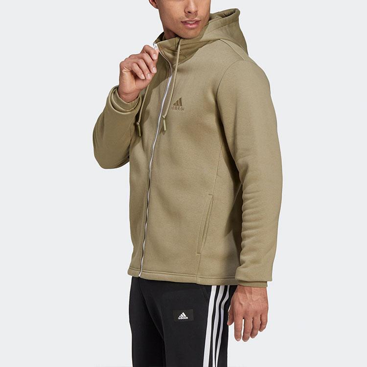 adidas Однотонная куртка с капюшоном на молнии, мужская верхняя одежда, светло-зеленый цвет HU0294