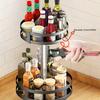 1pc 1/2/3 Layers Round/Square 360° Rotation Toiletry& Spice Rack Organizer with Adjustable Spacing, Suitable For Kitchen &bathroom Accessories.