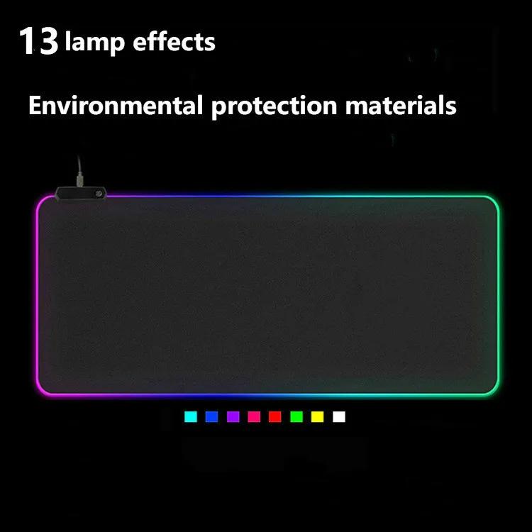 LED Light Gaming Mouse Pad RGB Large Keyboard Cover Non-Slip Rubber Base Computer Carpet Desk Mat PC Game Accessories