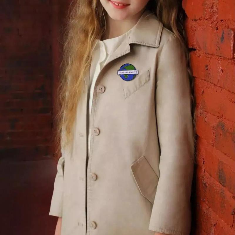 Save The Earth Environmental Sustainable There is No Planet Climate Change Earth Enamel Pin Cute Earth Map Badge Brooch