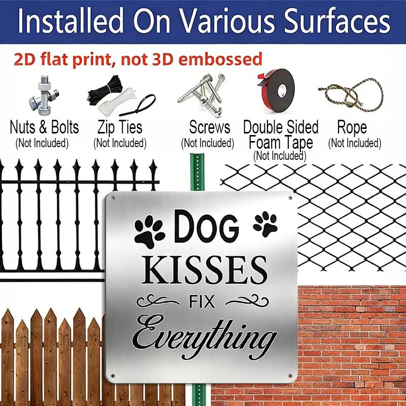 2D Flat, 1pc Vintage Aluminum Dog Paw Decoration Plaque - Cute Puppy Wall Decor Suitable for Farmhouse, Porch, Garden - Dog-Themed Outdoor
