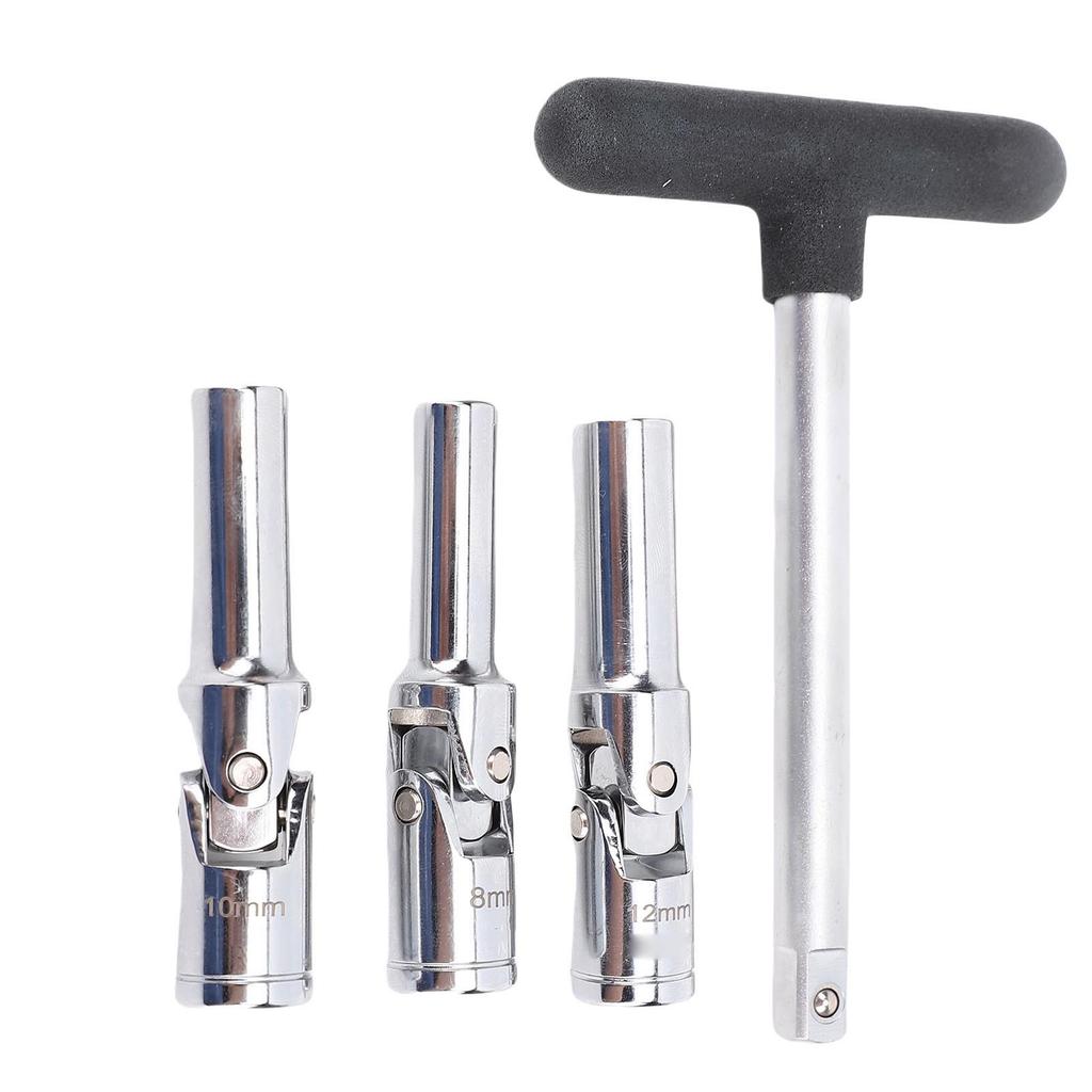 Glow Plug Socket Tool Set 3 8in Dr T Bar 8mm 10mm 12mm Broken Glow Plug Removal Tool For Automotive Repair
