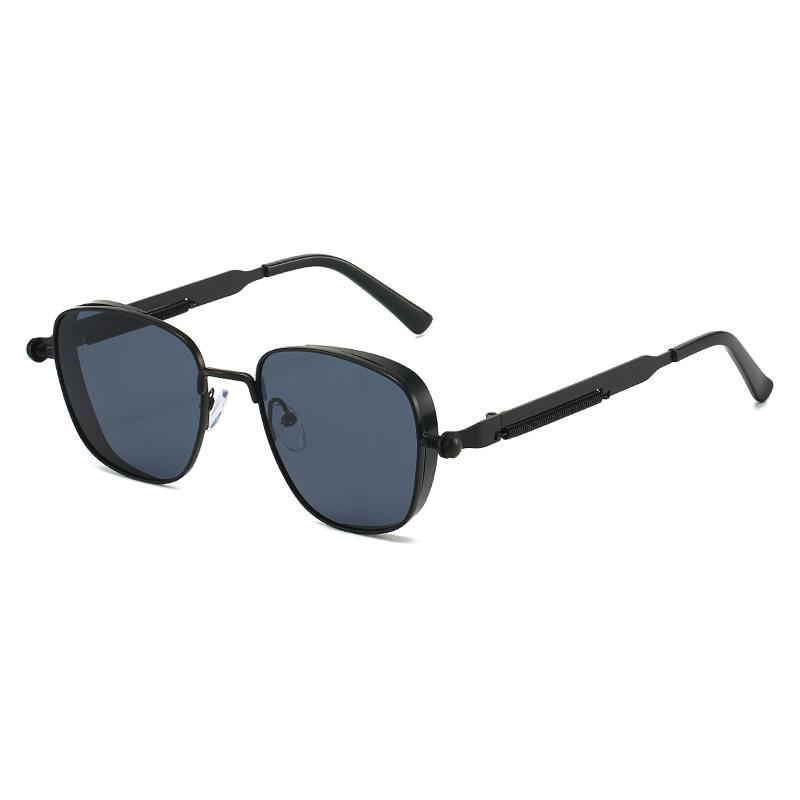 Retro Square-framed Punk Metal Myopia Sunglasses Simplicity Elegant and Versatile UV Resistant Comfortable Durable 0 To -4.0