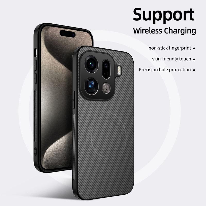 Чехол для OPPO Find X9 Pro, мягкий силикон, углеродное волокно, магнитная защитная задняя крышка, чехол-бампер для телефона OPPO Find X9 X9Pro
