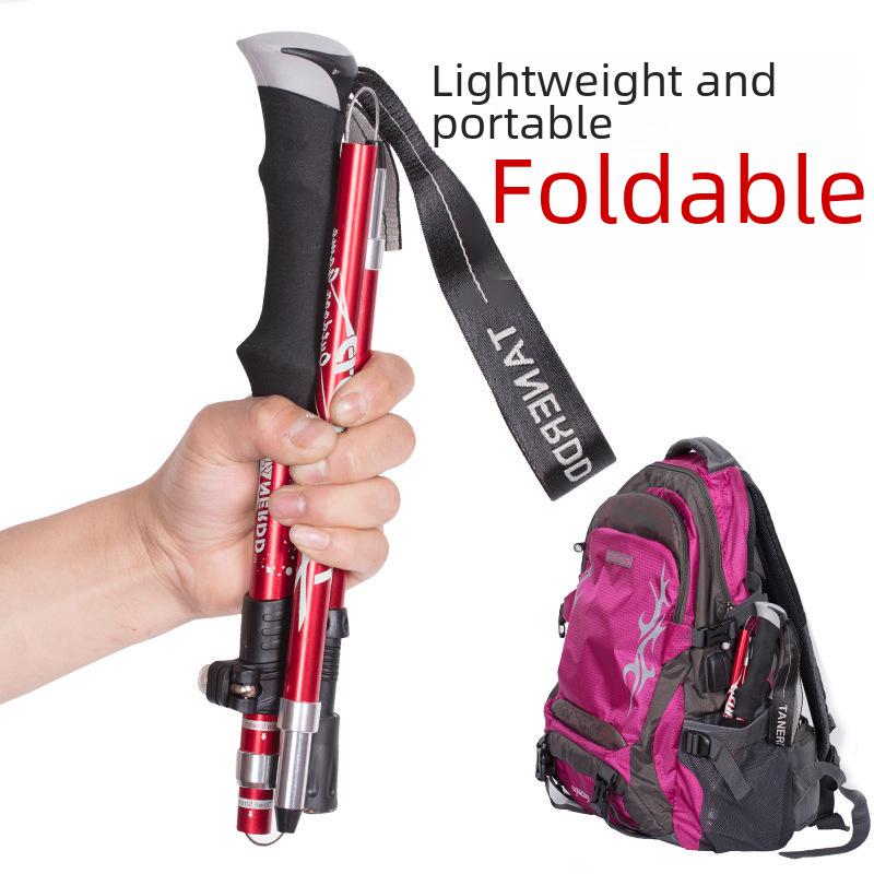 Ultra-Light Folding Aluminum Alloy Trekking Pole for Hiking