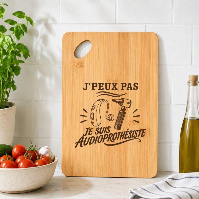 Plateau apéro en bambou - PLANETEE - J'peux pas minimaliste - 30×20 cm - Gravée laser - Bambou massif