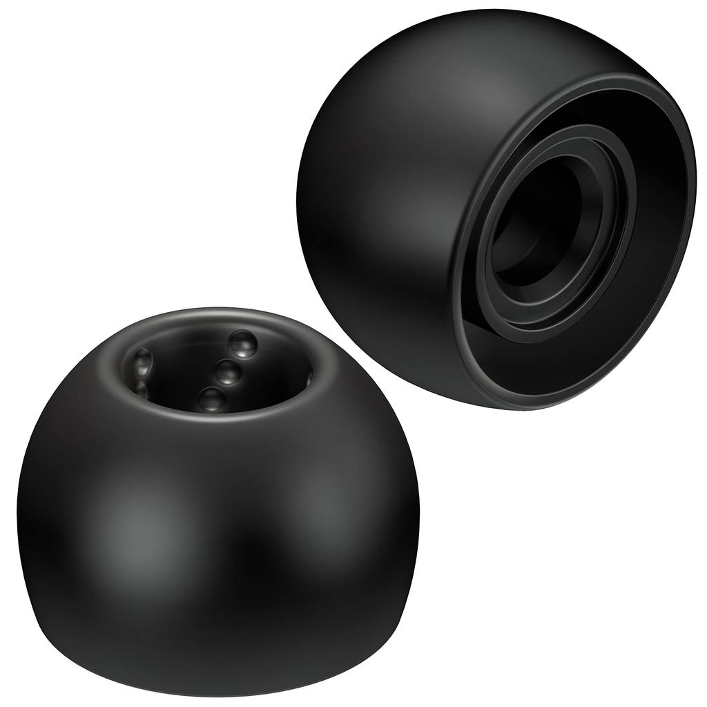 JVC Kenwood Replacement Spiral MS Pack of 6 EP-FX9MS-B Eartips, Dot, Size, Black,