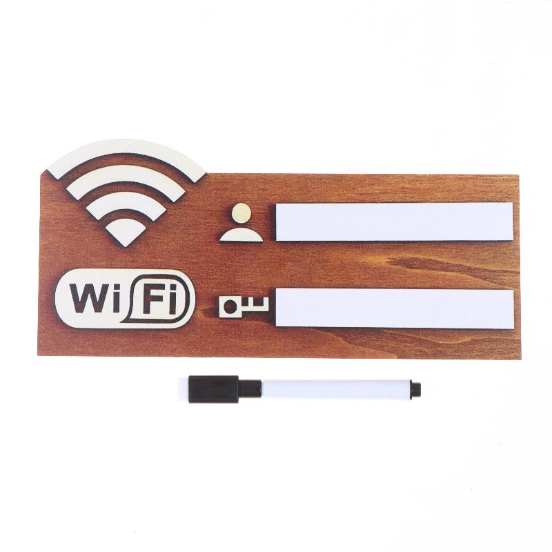 Wifi Password Sign Board Wooden 1pc Erasable Plate With Pen For Reception Counter Retail Shop