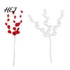 Acrylic Crystal Branches Transparent Faux Branch Christmas Tree Ornament, Bead Drop Stem, Light Reflective Garland Inserts Clear Beaded Flower