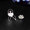 Awareness Funeral Ribbon Badge Brooch White Funerals Memorial Pin Mourning Badge Brooch  Funeral