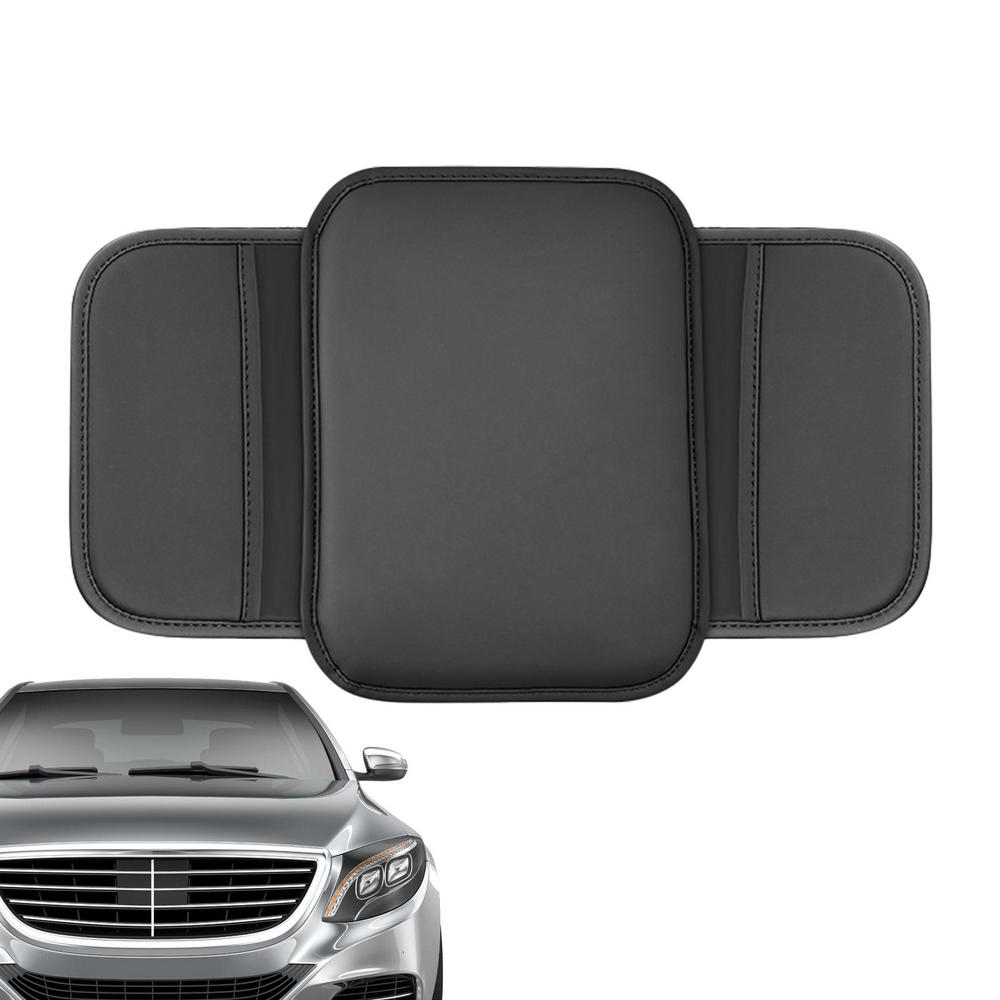 Car Armrest Cover PU Leather Waterproof Armrest Box Mat Center Console Mat Wear-Resistant Arm Rest Cushion Center Console