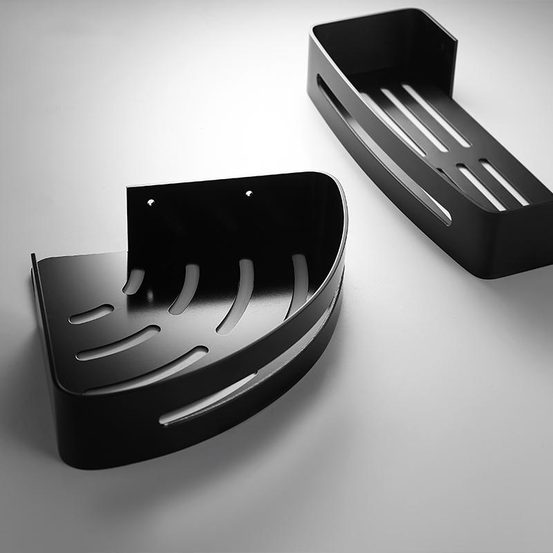 Space Aluminum Bathroom Shelve White Bathroom Accessorie Shower Corner Shelf Shampoo Storage Rack Bathroom Basket Holder A08-625