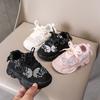 Детские модные кроссовки с пайетками и декором в виде бабочки с стразами Нескользящие повседневные туфли