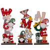 Christmas Gnome Desktop Figurine Wooden Christmas Decor With Printed Letters For Holiday Display