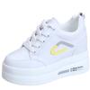 Fashion White Hidden Wedge 10cm Heel Trainers Shoes Wedge High Platform Shoes Woman Women's High Heel Shoes Casual Sneakers