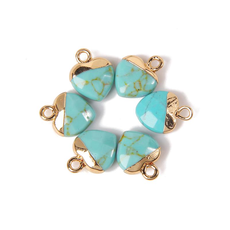 5pcs 10x13MM Natural Stone Faceted Heart Shape Pendant Charm Quartz Crystal Jewelry Accessorie For Making Earring Necklace
