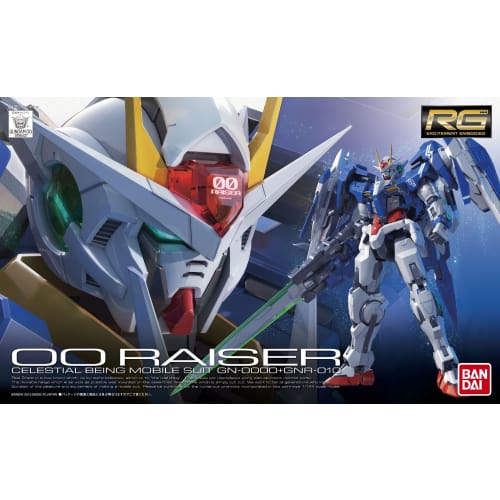 RG Mobile Suit Gundam 00 GN-0000+GNR-010 00 Raiser 1/144 Scale Color-coded Plastic Model