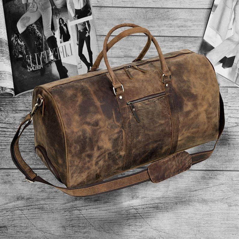 Кожаная дорожная дорожная сумка на тележке для мужчин и женщин, 24-дюймовая дорожная сумка для путешествий на ночь и выходных, дорожная сумка для спортзала с колесиками для удобной переноски