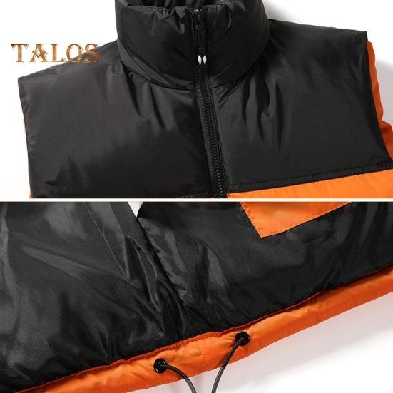 Мужской хлопковый жилет с воротником-стойкой, без рукавов, лоскутный цветной хлопковый жилет, пальто с карманами, эластичный шнурок, подол, застежка-молния, жилет, верхняя одежда