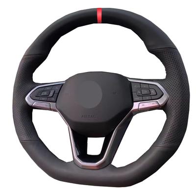Чехол на руль автомобиля для шитья вручную для Volkswagen VW Golf 8 MK8 GTI Golf GTE 2020 2021, оплетка на руль автомобиля