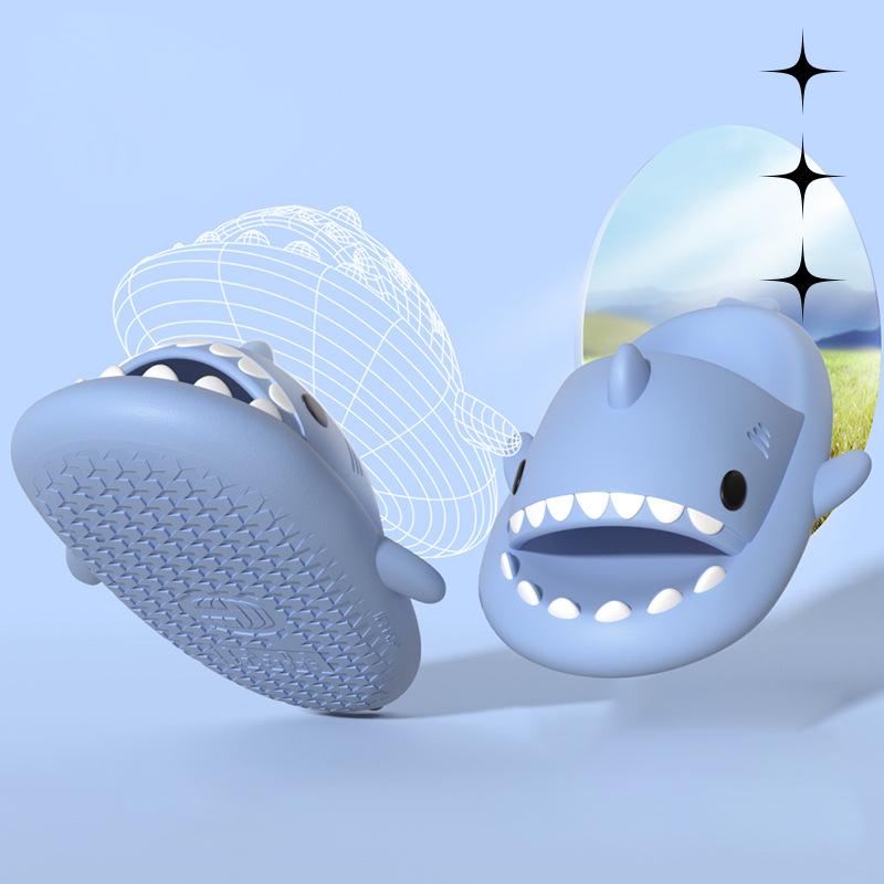 Мода Shevalues Lovely Shark Тапочки для женщин и мужчин Модные акульи пляжные сандалии для ванной комнаты Тапочки с противоскользящим покрытием для пар Домашние тапочки на плоской подошве
