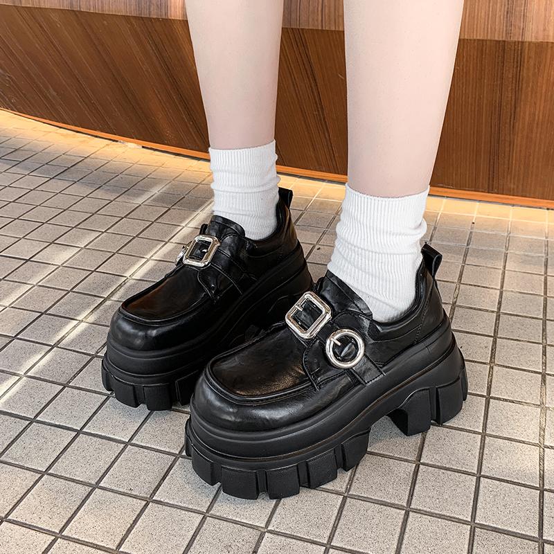 Fashion 8CM High Platform Women Sneakers Autumn Thick Sole Casual Dad Shoes Walking Chunky Shoes Woman Leather Sneakers Zapatos Mujer