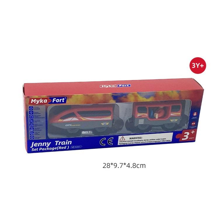 Многофункциональный электрический набор поезда с маленькими человечками, развивающий подарок, детские игрушки, можно сочетать с деревянной железной дорогой