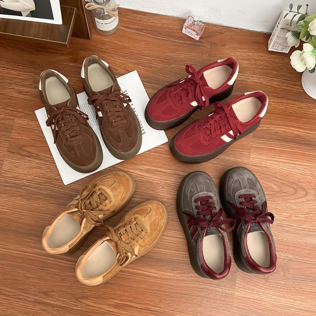 Grape Mother Spring New Retro Moral Training Shoes Women's Small Thick-soled Heightening Sports Shoes Versatile Flat Baseplate Shoes