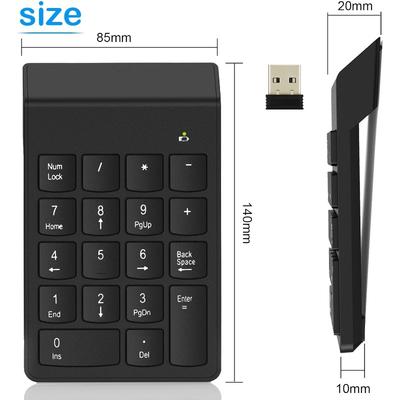 Беспроводная цифровая клавиатура Мини Портативная 18 клавиш 2.4 G USB-приемник Финансовый учет Цифровая клавиатура для ноутбука, ПК, настольного компьютера