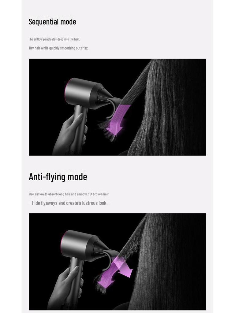 Высокоскоростной фен без листьев 110 В, соответствующий стандартам США и Японии, для домашнего использования, оснащен технологией отрицательных ионов