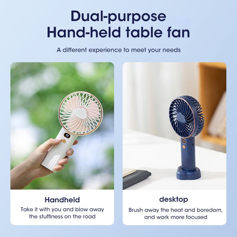 Mini Handheld Fan 3000mAh Portable Rechargeable USB 5 Speeds Strong Wind for Home Office Outdoor Travel