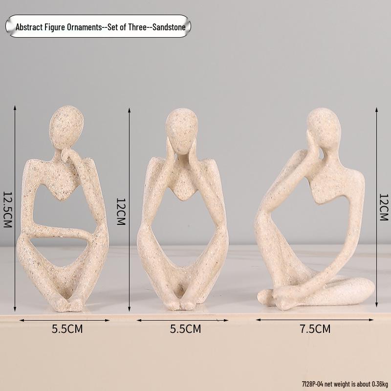 Набор смоляных мини-фигурок в сидячей позе для украшения дома и офиса