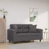 VidaXL 2-seater Sofa with Pillows Grey 120 Cm Faux Leather, Sofa, Loveseat, Living Room Sofa, Sofas, Upholstered Sofa, 3200985