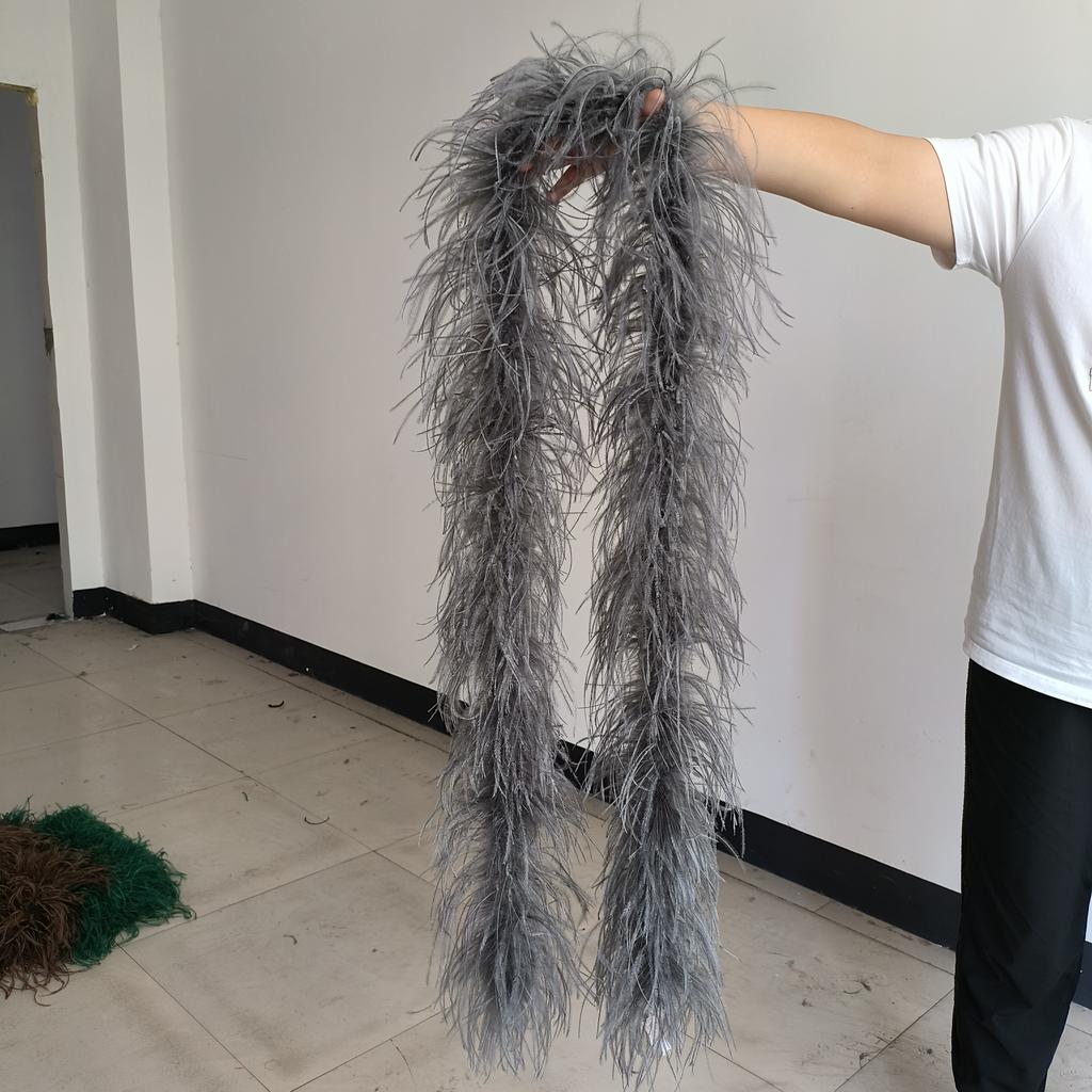DIY 6-слойное натуральное страусиное перо боа для шитья, костюма, вышивки, длина 0,5/1/2/3/4 м, украшение для свадебного, карнавального платья, поделки