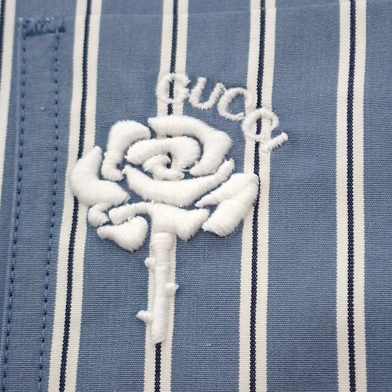 GUCCI  814715 46 Long sleeve shirt blue cotton mens