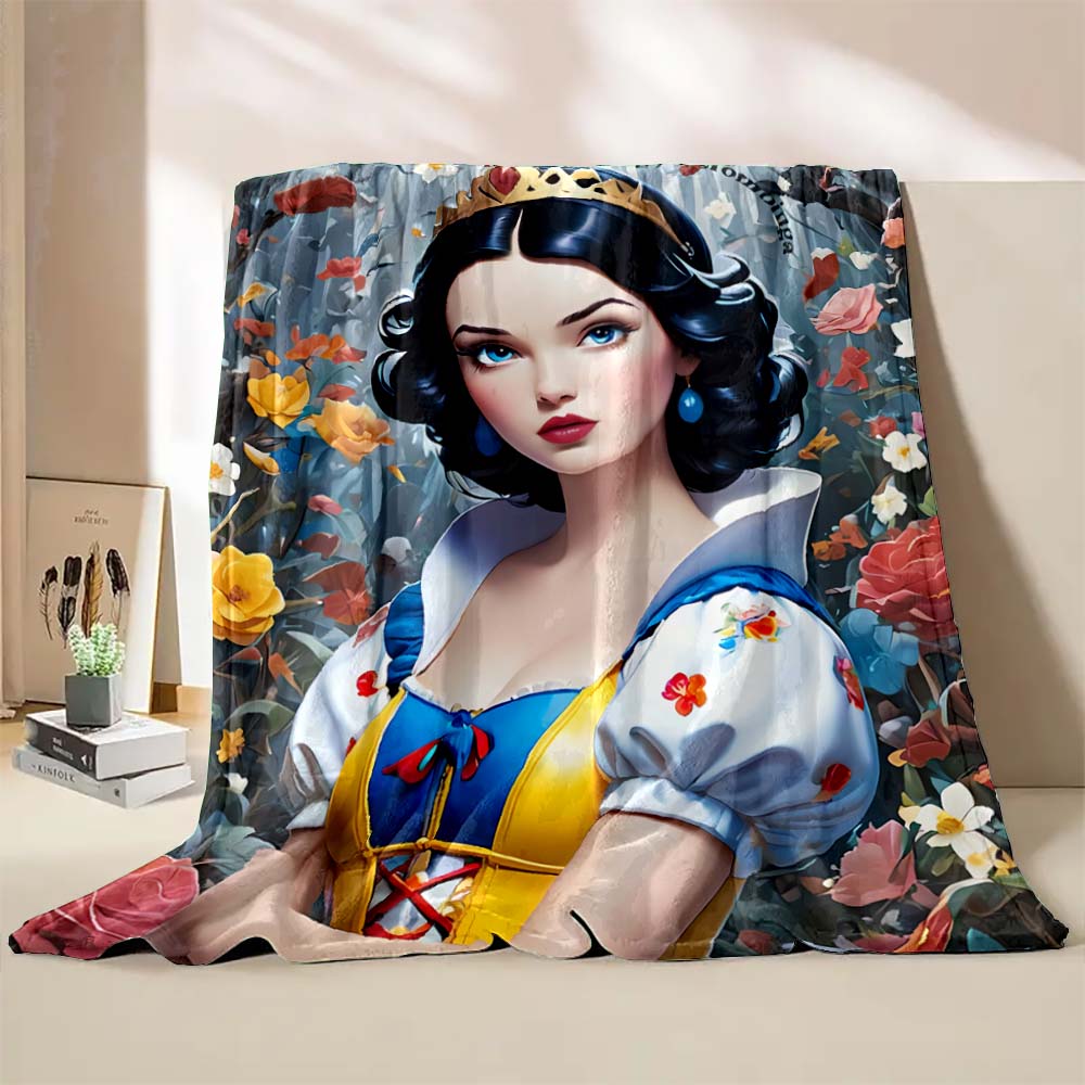 Classic Snow White and The Seven Dwarfs Printed Blanket Gift for Daughter LivingRoom Sofa Bedroom Chair Decor Blanket Multi-Size