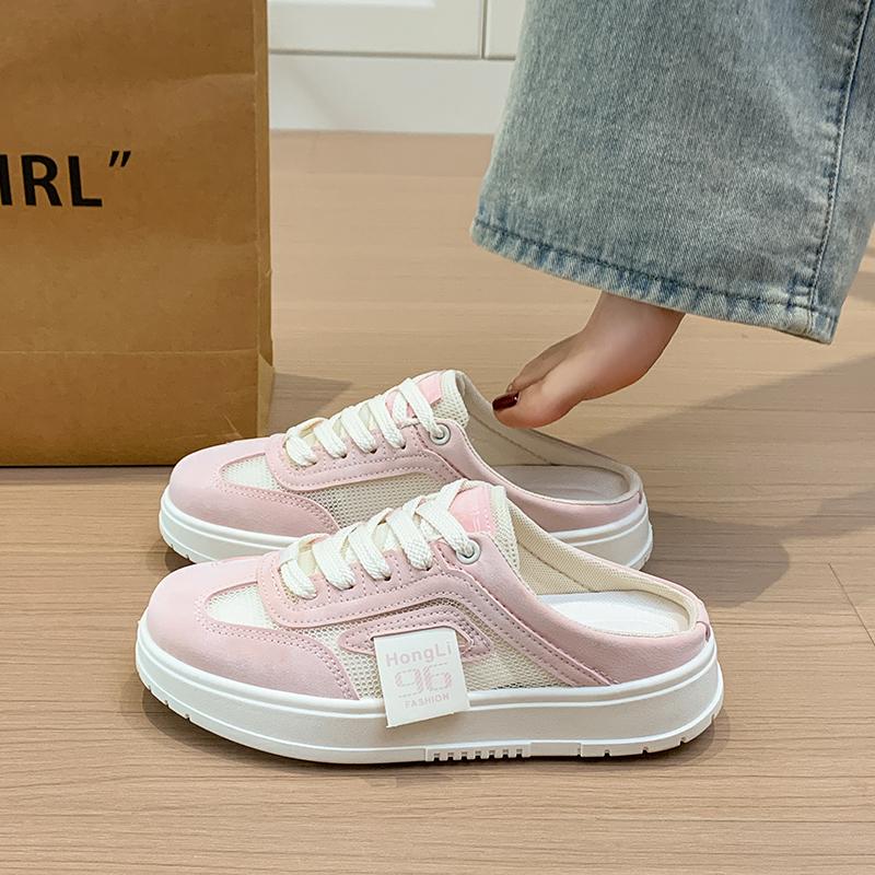 Мода CRLAYDK Летние женские мюли на удобной стельке, слипоны, сетчатые тапочки, женские лоферы-слайды без задника, повседневные плоские туфли для ходьбы