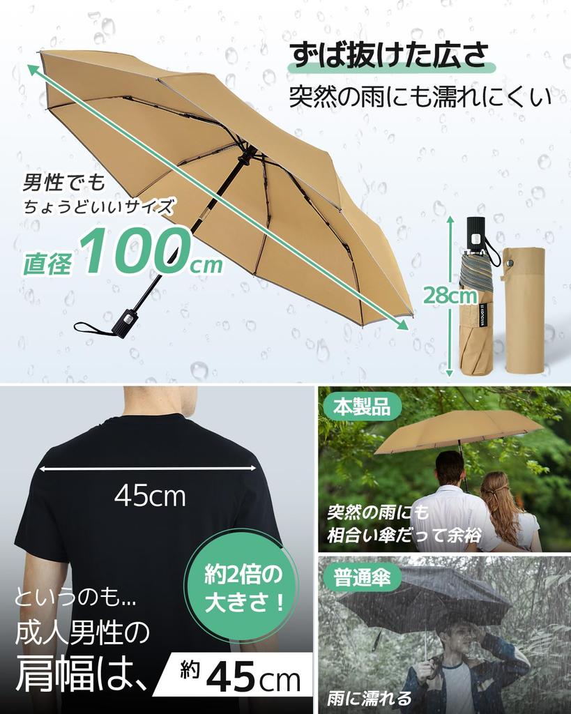 Konciwa Folding 260g Automatic 8 Folding One Automatic Folding One Water Quick Strong Wind Easy To Carry Umbrella, Lightweight, Open/Close, Ribs,
