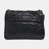 [Pre-Owned] Ysl Niki Silver Chain Black Label Logo Vintage Pleated Leather Crossbody Shoulder Bag - Very Good #1Q3DUDX