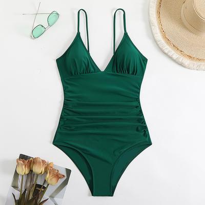 Новый женский слитный купальник бикини, купальник с открытой спиной, черный, с цветочным принтом «маргаритки», V-образным вырезом, утягивающий