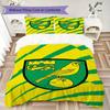 Norwich City FC Pattern Bedding uilt Set uilt Cover Pillowcase Home Decoration Birthday Gift (1 * duvet cover + 2 * pillowcase without core)