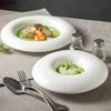 Creative Round Ceramic Pasta Ramen Bowls Fruit Salad Plate Restaurant Solid Color Tableware Soup Pots Dinner Plates Dessert Bowl