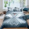 Black White Swan 3D Printed Bedding Set Comforter Duvet Cover Set King Queen Twin Size Birthday Gift Bedroom Decoration
