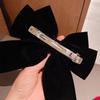 Vintage Velvet Bow Pearl Hairpins for Women Elegant Fabric Alloy Hair Clips Girls Ponytail Barrette Heawear Hair Accessories