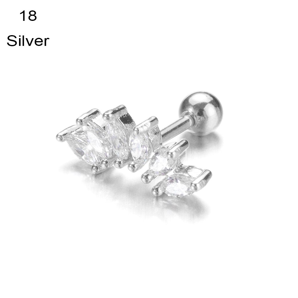 Helix Tragus  Star Moon Heart  Silver Gold Color Body Jewelry Stud Earrings CZ Ear Piercing