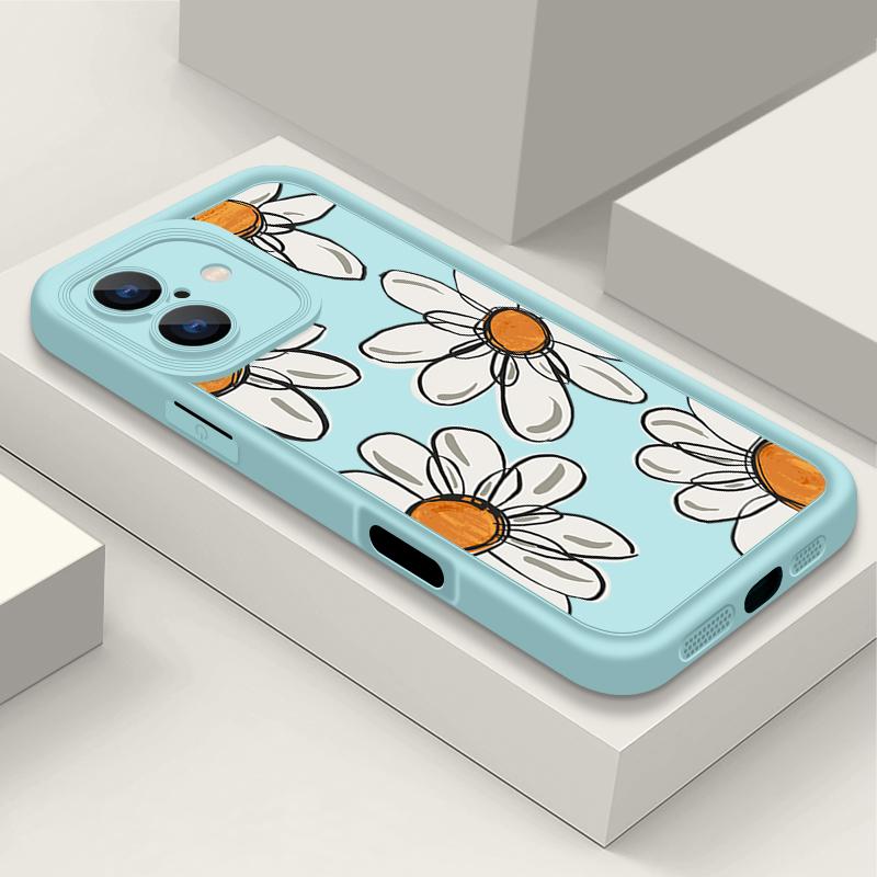 Ударопрочный чехол с цветочным узором для iPhone 16 Pro Max 15 14 Pro 13 12 11 XS XR 8 7 силиконовый матовый противоударный мягкий бампер из ТПУ